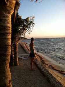 The quiet time on a beach when the sun is just rising. Hidden Beach Resort, Mexico. 