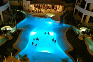 Who says you can't be naked at night? Mak Nuk Village in Tulum has a wonderful pool area